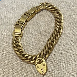 Stella & Dot Heart Lock Bracelet - gold